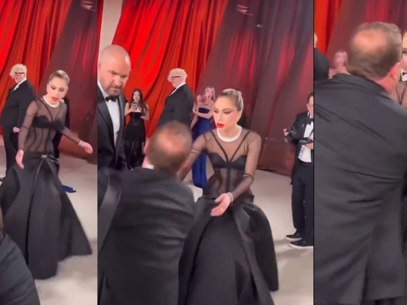 El gesto de Lady Gaga con un fotógrafo que se cayó en los Premios Óscar (Video)