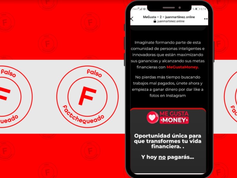 Cuidado con la oferta de dinero a cambio de likes en redes sociales del sitio MeGustaMoney: es un intento de fraude digital