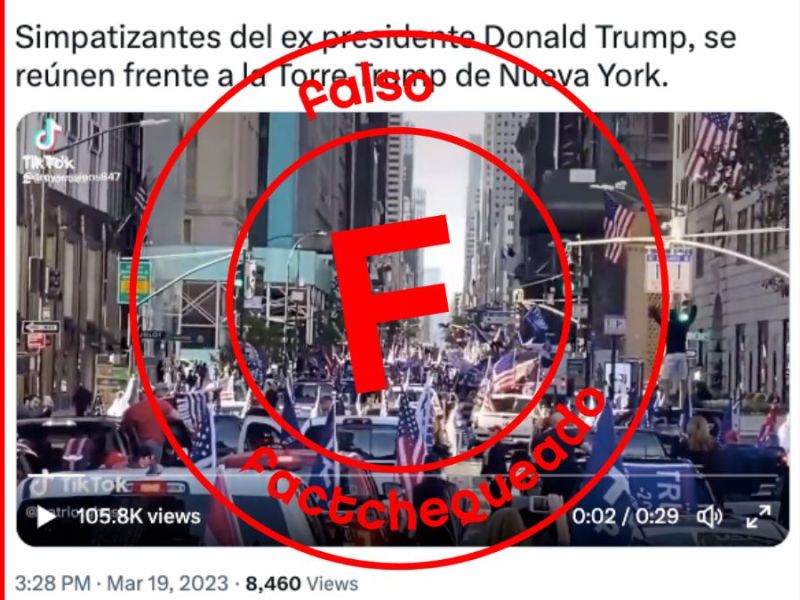 No, esta no fue una manifestación en respaldo a Trump ocurrida en 2023 frente a la Torre Trump: el video fue grabado en 2020