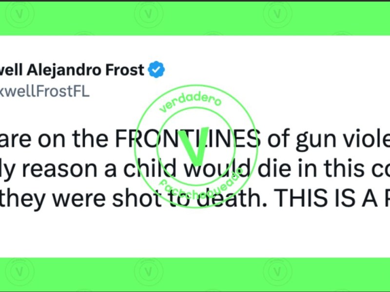 Sí, las armas de fuego son la primera causa de muertes de niños y adolescentes en Estados Unidos, como dijo el representante demócrata de Florida Maxwell Frost