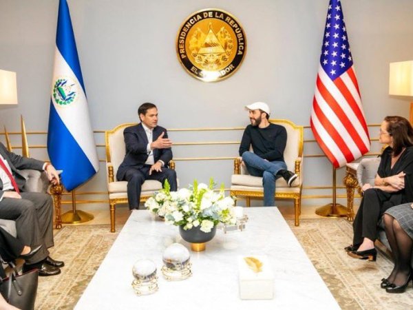 Marco Rubio alaba las políticas de Bukele en su visita a El Salvador