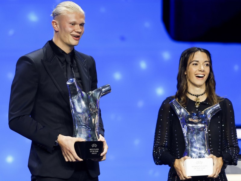 Erling Haaland y Aitana Bonmatí se llevan los máximos honores en premios UEFA