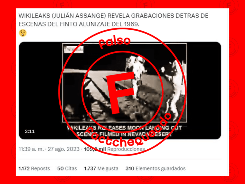 Wikileaks no ha publicado pruebas de que la llegada a la Luna fuera falsa