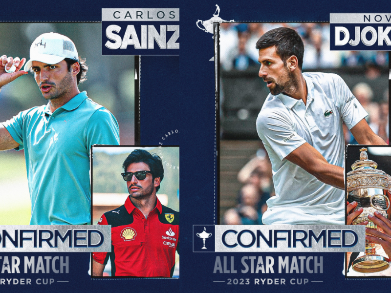 Novak Djokovic y Carlos Sainz se enfrentarán en golf en el All-Star de la Ryder Cup